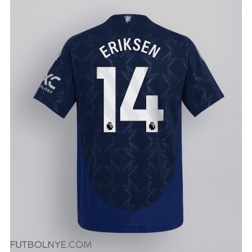 Camiseta Manchester United Christian Eriksen #14 Visitante Equipación 2024-25 manga corta